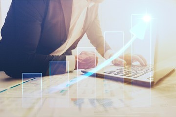 Young business man using mobile