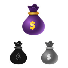 Isolated object of bank and money icon. Set of bank and bill stock symbol for web.