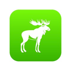 Moose icon digital green for any design isolated on white vector illustration