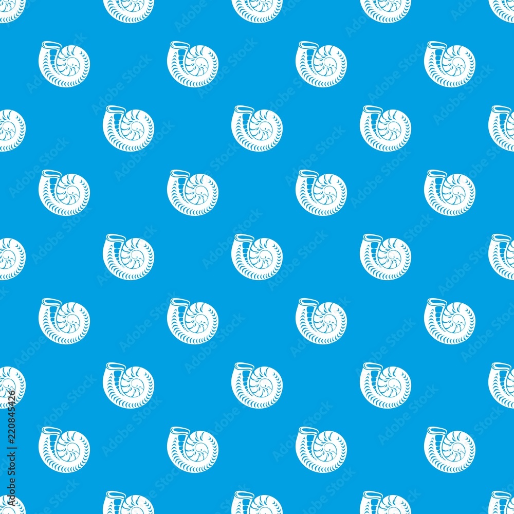 Poster round shell pattern vector seamless blue repeat for any use