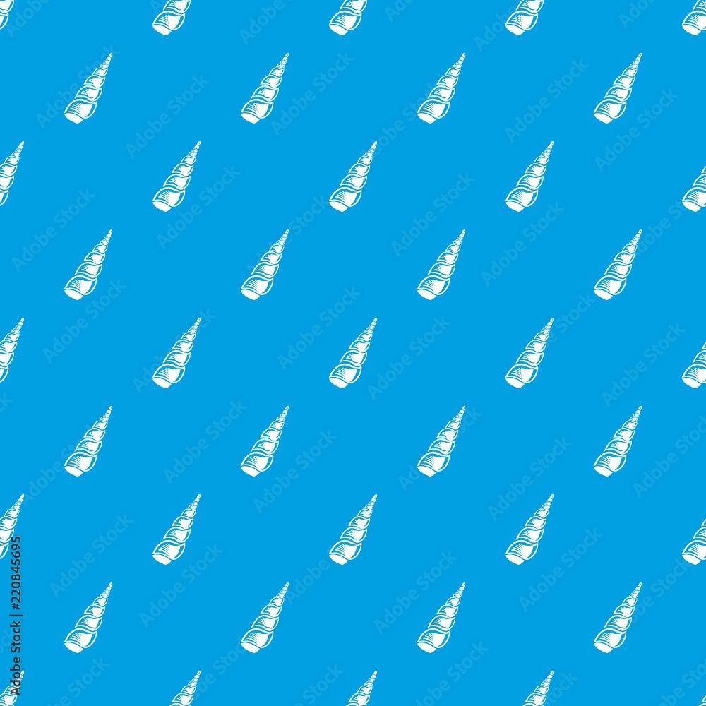 Poster long shell pattern vector seamless blue repeat for any use