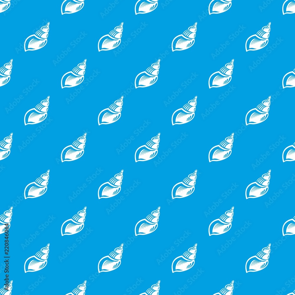 Poster wild shell pattern vector seamless blue repeat for any use