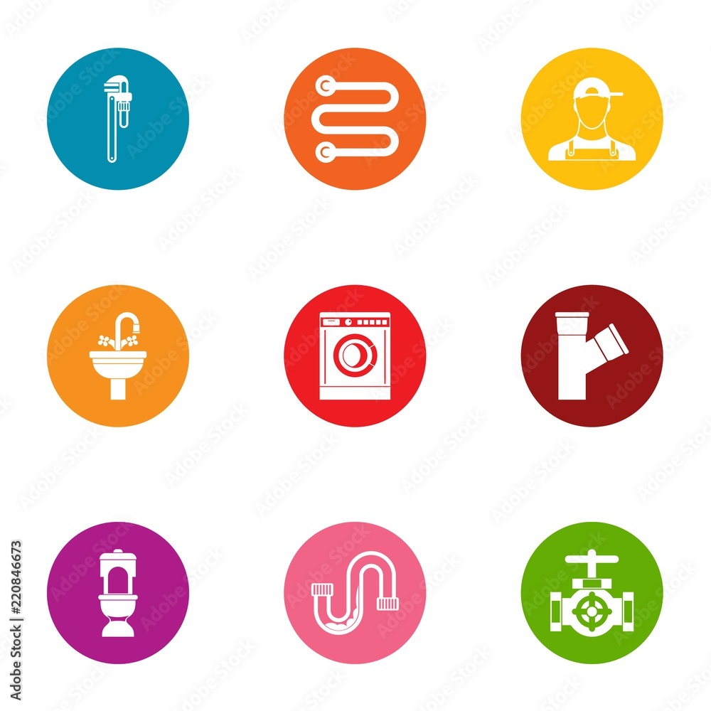 Poster clog icons set. flat set of 9 clog vector icons for web isolated on white background