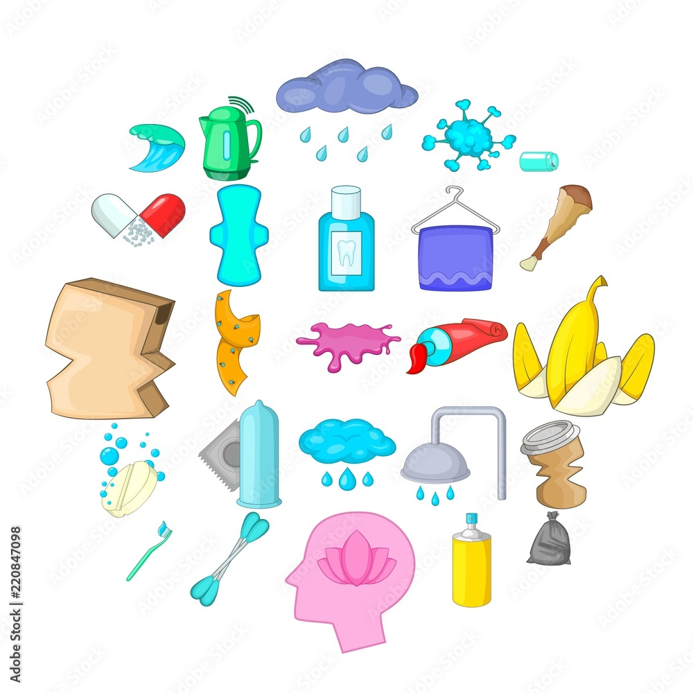 Poster scrubbing icons set. cartoon set of 25 scrubbing vector icons for web isolated on white background