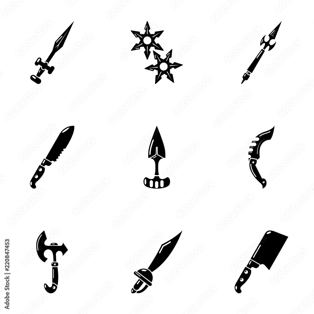 Poster stockpile icons set. simple set of 9 stockpile vector icons for web isolated on white background