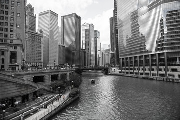 Plakat Aerial Chicago bay buildings bridge 