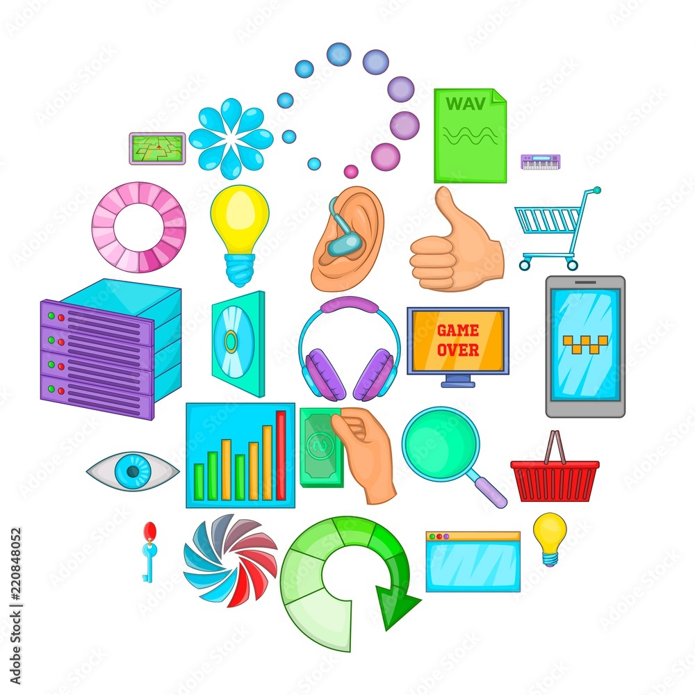 Poster cloud technology icons set. cartoon set of 25 cloud technology vector icons for web isolated on whit