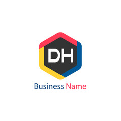 Initial Letter DH Logo Template Design