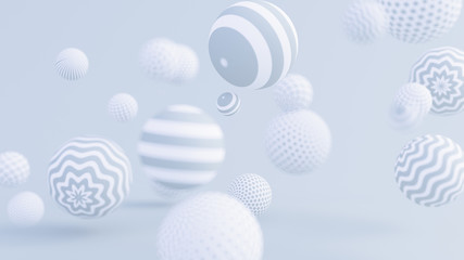 Blue background with balls. 3d illustration, 3d rendering.