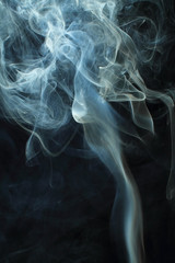 White smoke texture on black background