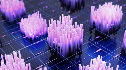 Fototapeta premium Futuristic technology background. 3d illustration, 3d rendering.