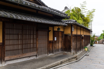 Traditional old style street in Kyoto