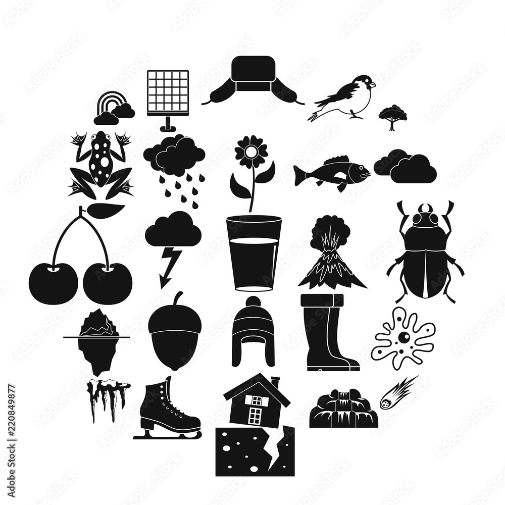 Poster nebulosity icons set. simple set of 25 nebulosity vector icons for web isolated on white background