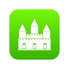 Castle tower icon digital green for any design isolated on white vector illustration