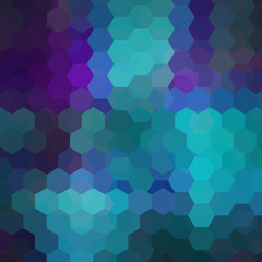 Fototapeta na wymiar Abstract background consisting of blue, green, purple hexagons. Geometric design for business presentations or web template banner flyer. Vector illustration
