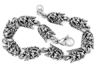 Jewelry bracelet for men. Skulls, crosses and classic. Stainless steel.