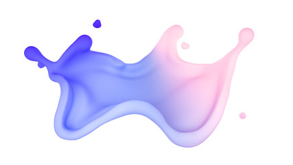 A beautiful multicolor splash of liquid. 3d illustration, 3d rendering.