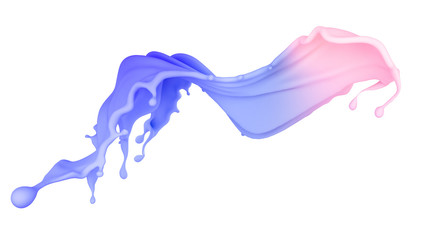 A beautiful multicolor splash of liquid. 3d illustration, 3d rendering.