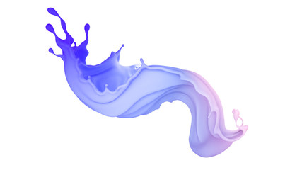A beautiful multicolor splash of liquid. 3d illustration, 3d rendering.
