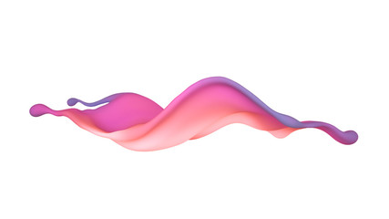 A beautiful multicolor splash of liquid. 3d illustration, 3d rendering.