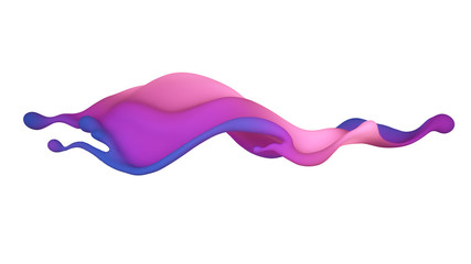 A beautiful multicolor splash of liquid. 3d illustration, 3d rendering.