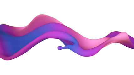 A beautiful multicolor splash of liquid. 3d illustration, 3d rendering.