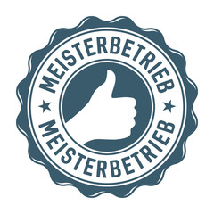 Meisterbetrieb Label in blau
