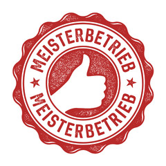 Meisterbetrieb Stempel in rot