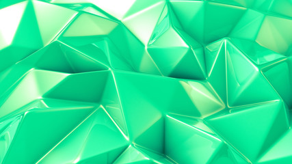 Stylish green crystal background..3d illustration, 3d rendering.