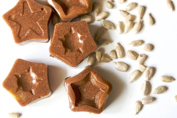 Tasty jelly sweet candies on the while background