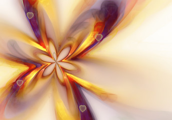 Obraz na płótnie Canvas Beautiful abstract fractal flower, colored flower. Fractal art