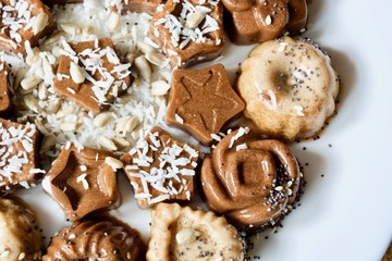 Tasty jelly sweet candies on the while background