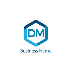 Initial Letter DM Logo Template Design