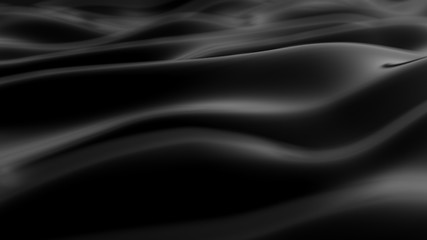 Luxury black drapery fabric background. 3d illustration, 3d rendering.