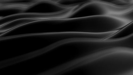 Luxury black drapery fabric background. 3d illustration, 3d rendering.