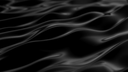 Luxury black drapery fabric background. 3d illustration, 3d rendering.