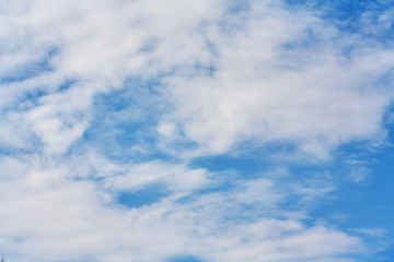 Beautiful clouds on a blue sky background.