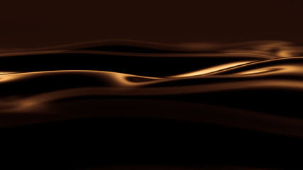 Luxury golden black drapery fabric background. 3d illustration, 3d rendering.