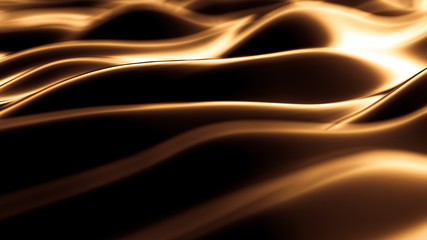 Luxury golden black drapery fabric background. 3d illustration, 3d rendering.