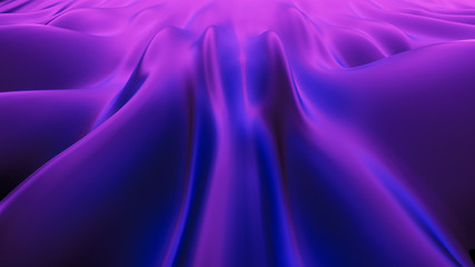 Luxury purple drapery fabric background. 3d illustration, 3d rendering.