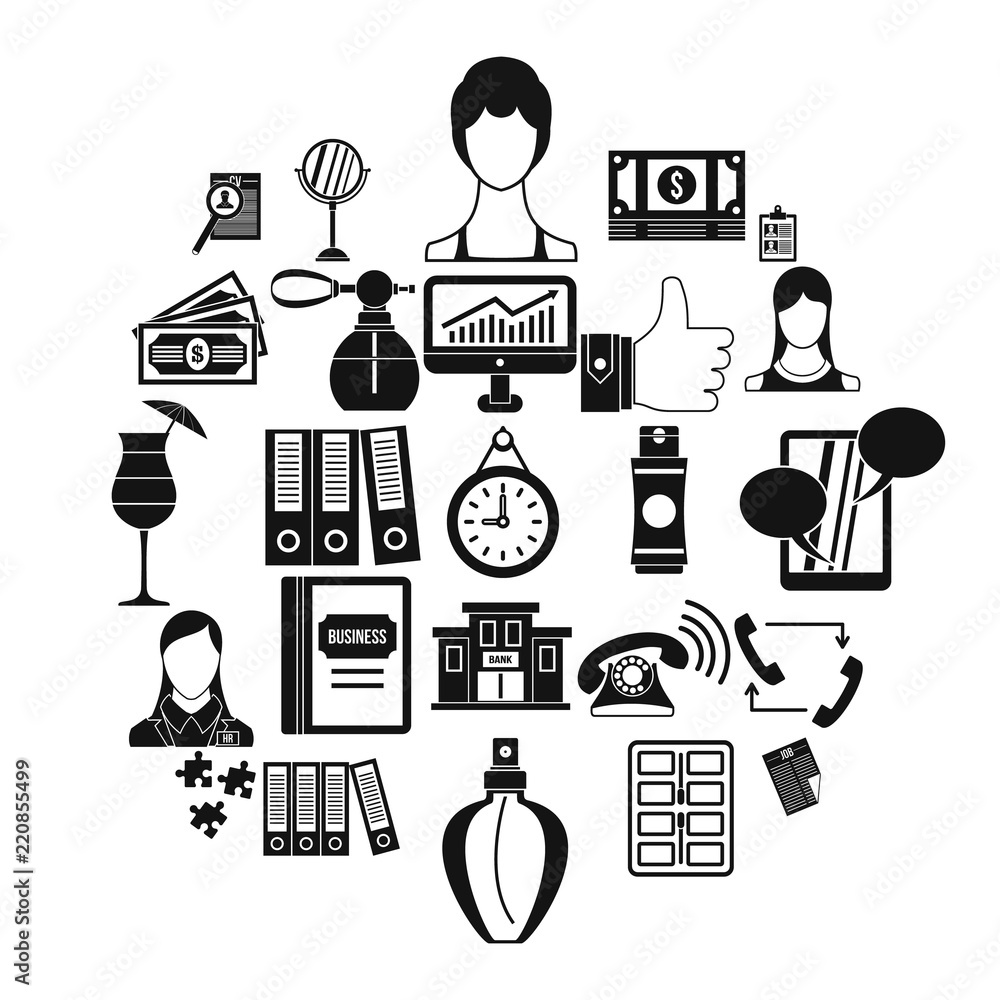 Poster business studio icons set. simple set of 25 business studio vector icons for web isolated on white b