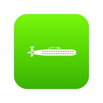Submarine icon digital green for any design isolated on white vector illustration