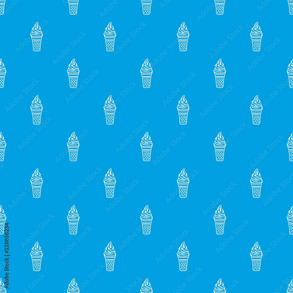 Poster vanilla ice cream pattern vector seamless blue repeat for any use