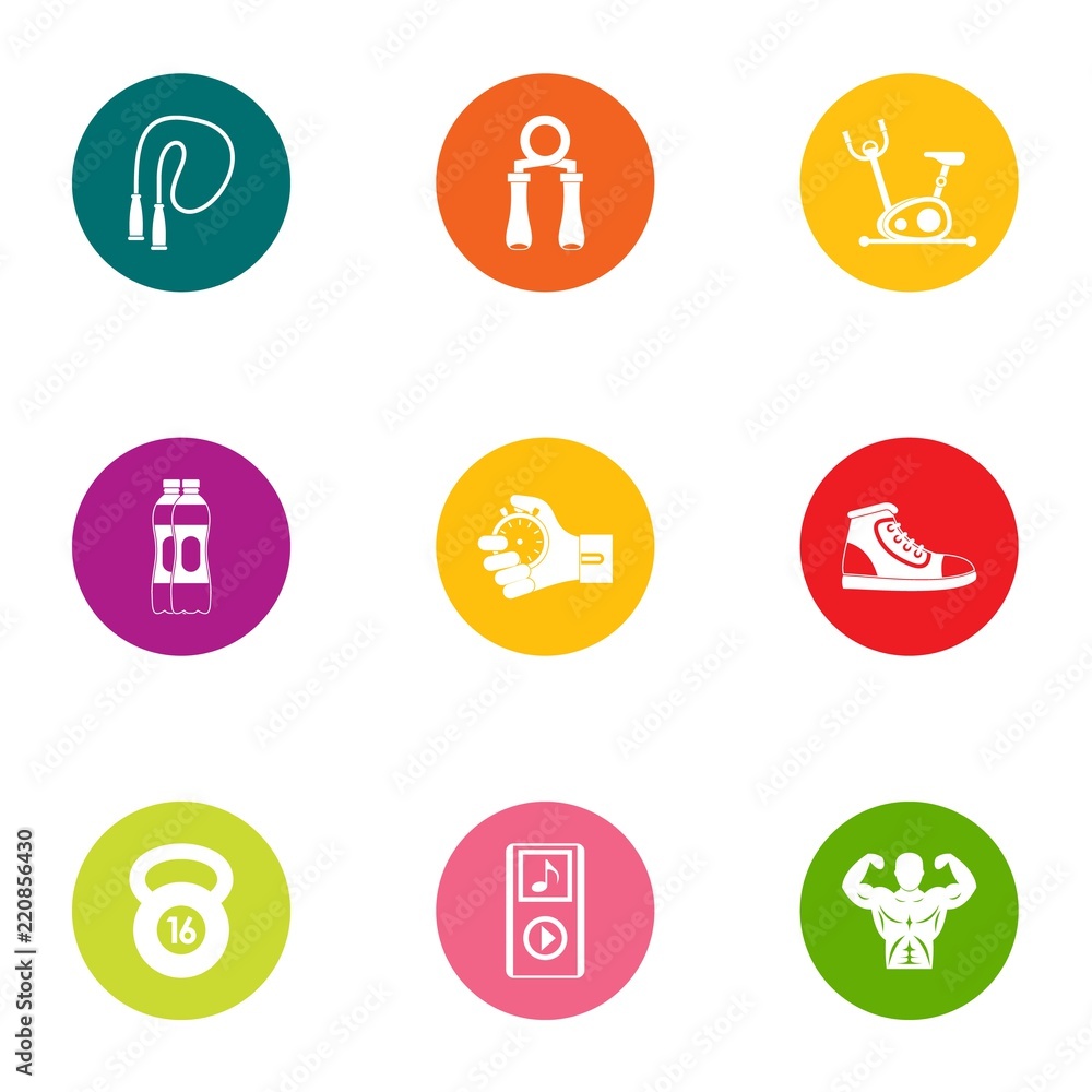 Poster healthy individual icons set. flat set of 9 healthy individual vector icons for web isolated on whit