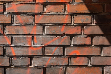 Vintage red brick wall