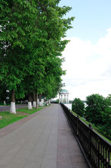 Bright summer day in the Strelka of Yaroslavl