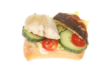 Mackerel fillets on ciabatta