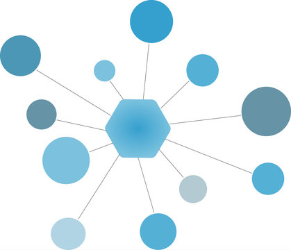 Blue Mind Map Network Illustration Icon 