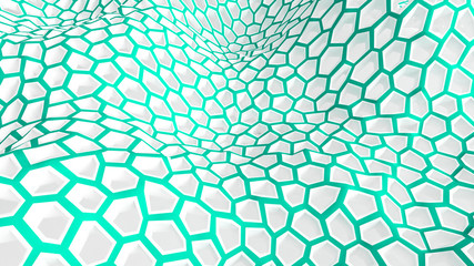 Abstract turquoise white background. 3d illustration, 3d rendering.