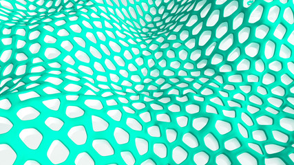 Abstract turquoise white background. 3d illustration, 3d rendering.